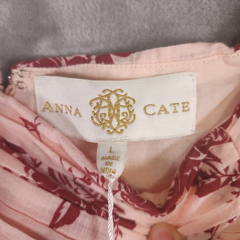 Anna Cate Aliana Maxi Dress Womens Size L Pink Floral Milkmaid Cottagecore NEW - Picture 8 of 13